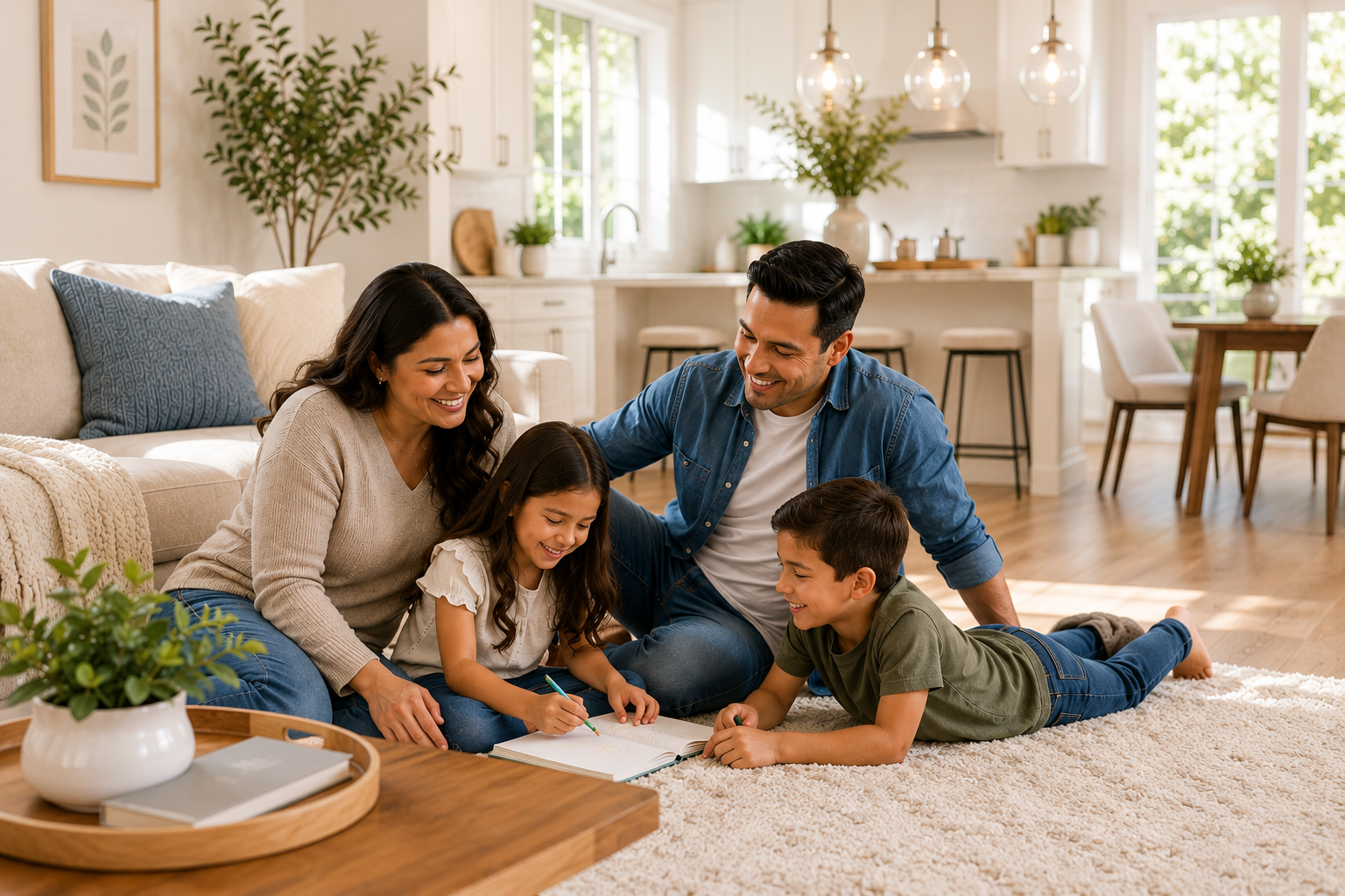 Family enjoying a clean home